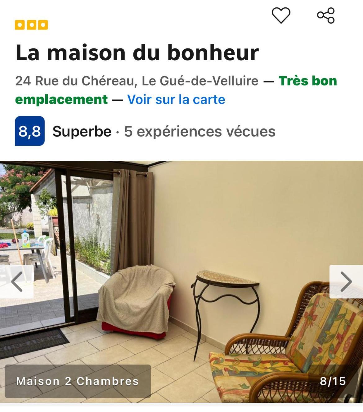 La Maison Du Bonheur Le Gué-de-Velluire Eksteriør bilde